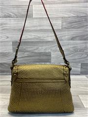 Gucci Studded Leather Shoulder Bag Olive Gold Hardware